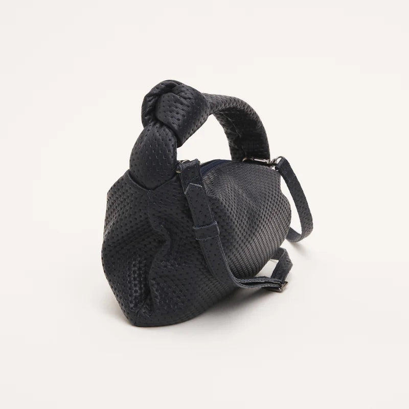 Lezard Leather Baguette Bag - Blue