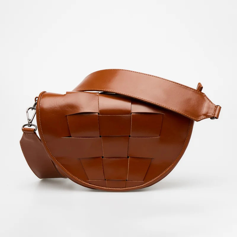 Trama Leather Bag - Burgundy