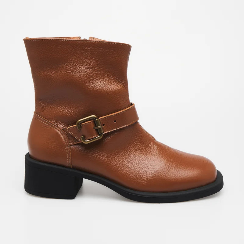 Eldra Leather Boot - Caramel