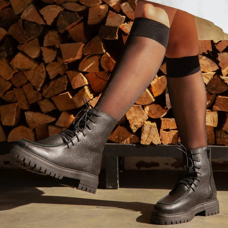 Elise Combat Boot - Black