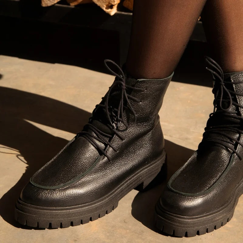 Elise Combat Boot - Black