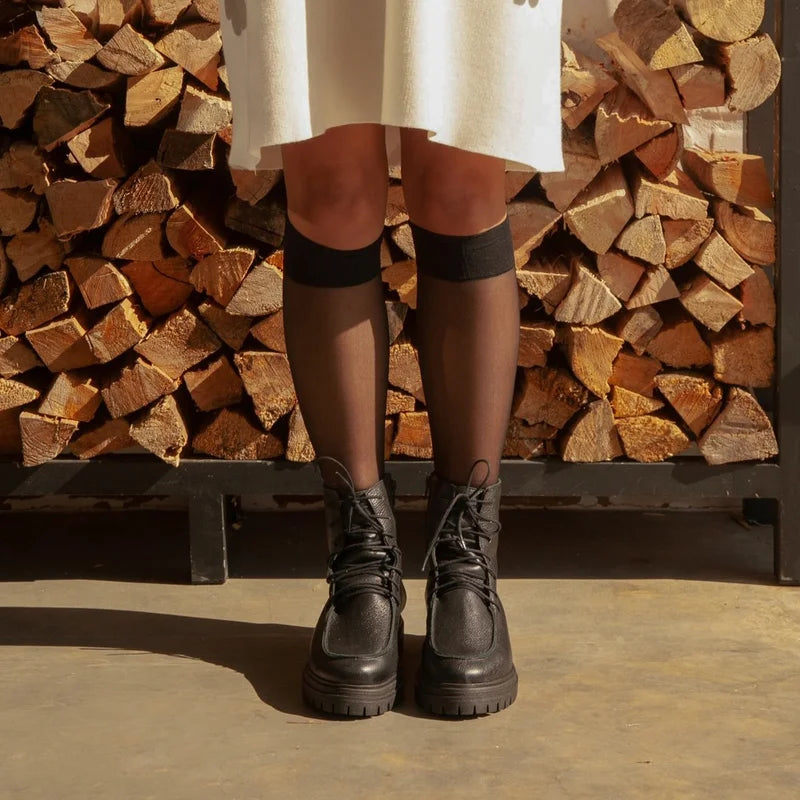 Elise Combat Boot - Black