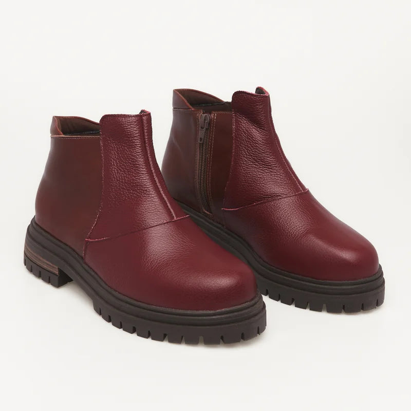 Madison Combat Boot - Burgundy