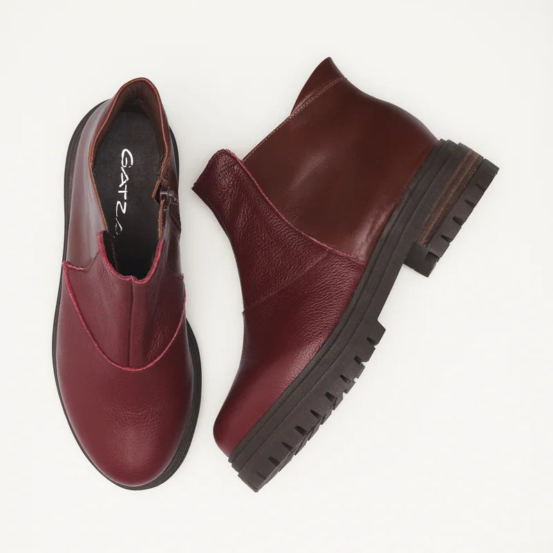 Madison Combat Boot - Burgundy
