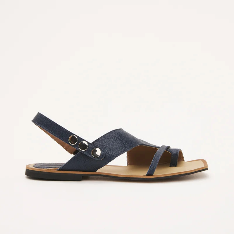 Elen Black Flat Sandal