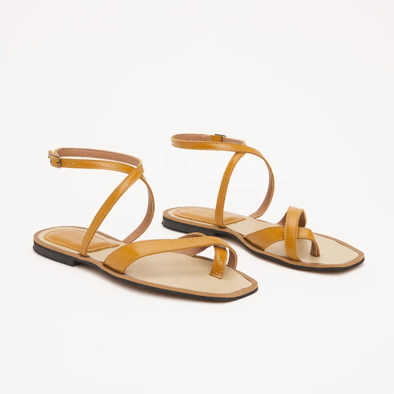 Elisa Flat Sandal - Yellow