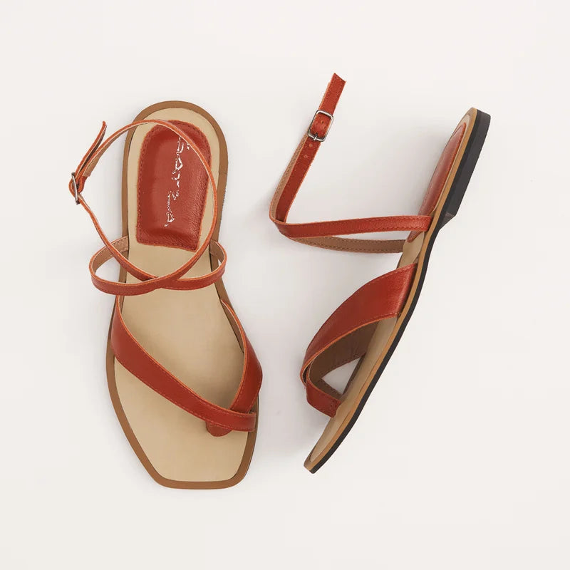 Elisa Flat Sandal - Orange