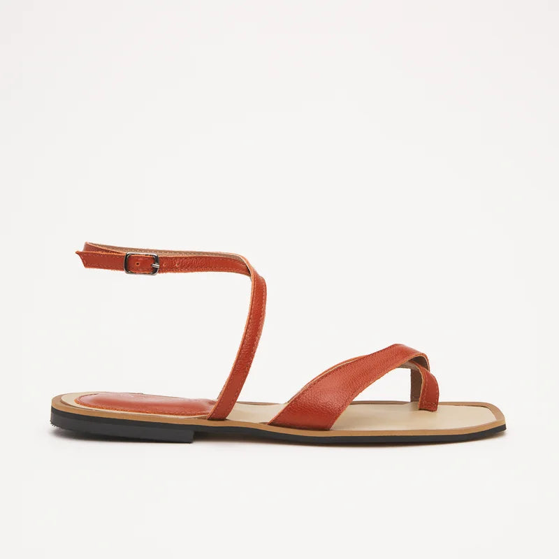 Elisa Flat Sandal - Orange