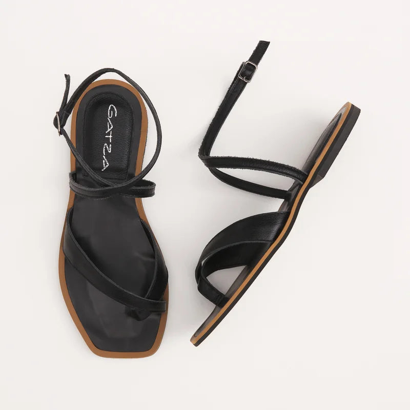 Elisa Flat Sandal - Black