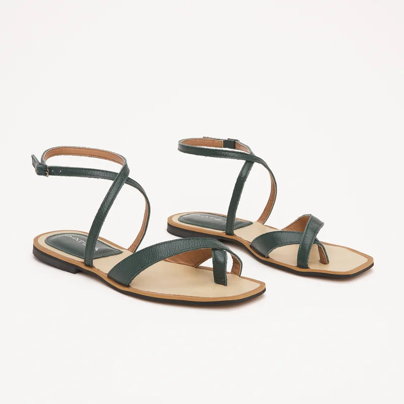 Elisa Flat Sandal - Green