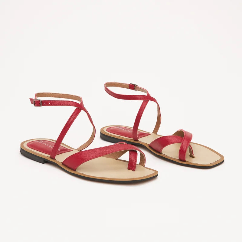 Elisa Flat Sandal - Red