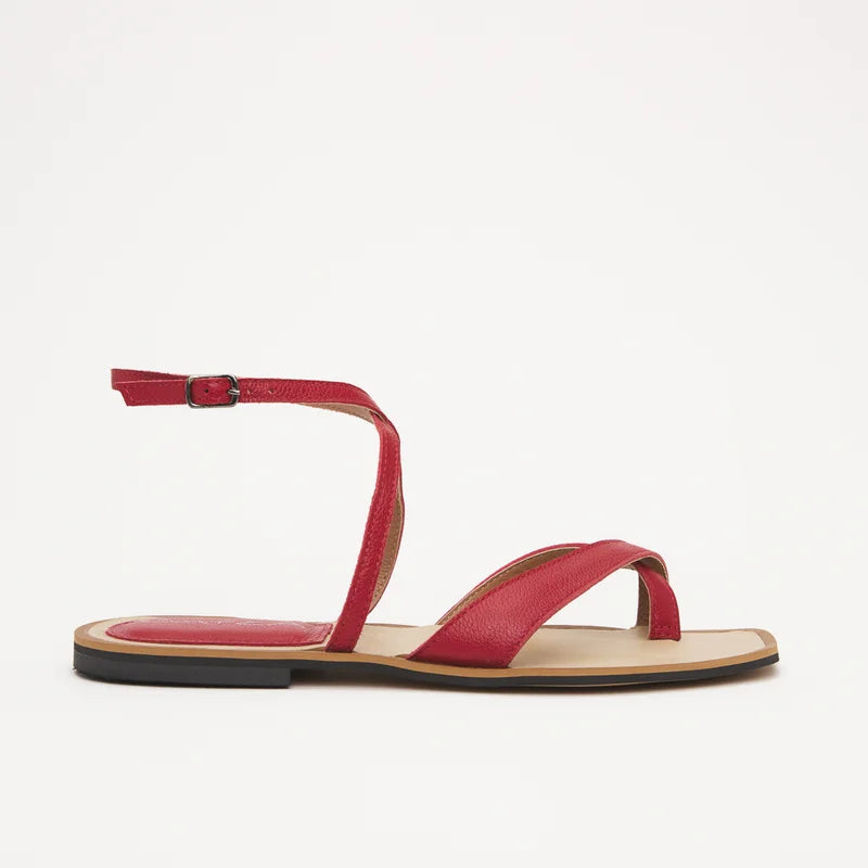 Elisa Flat Sandal - Red