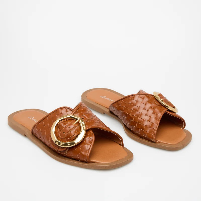 Firenze Caramel Leather Flats