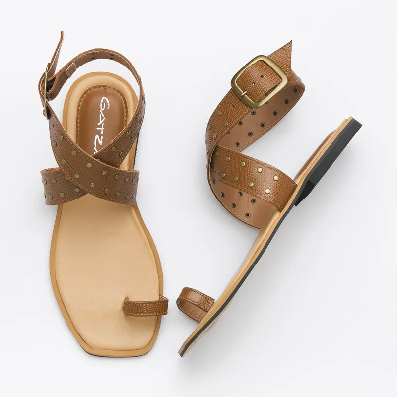 Lívia Flat Sandal - Caramel