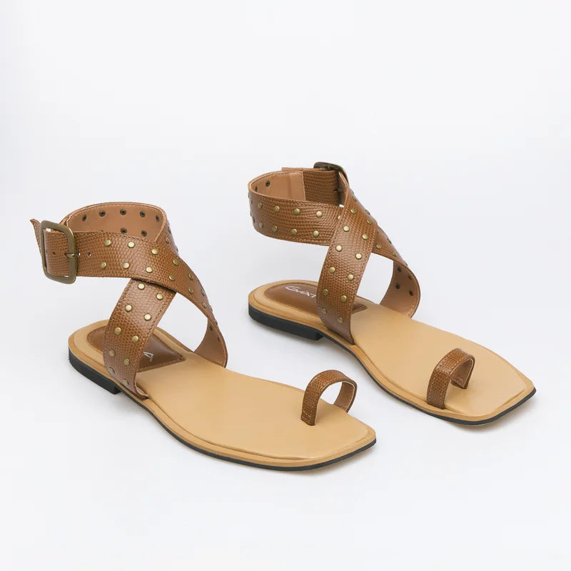 Lívia Flat Sandal - Caramel