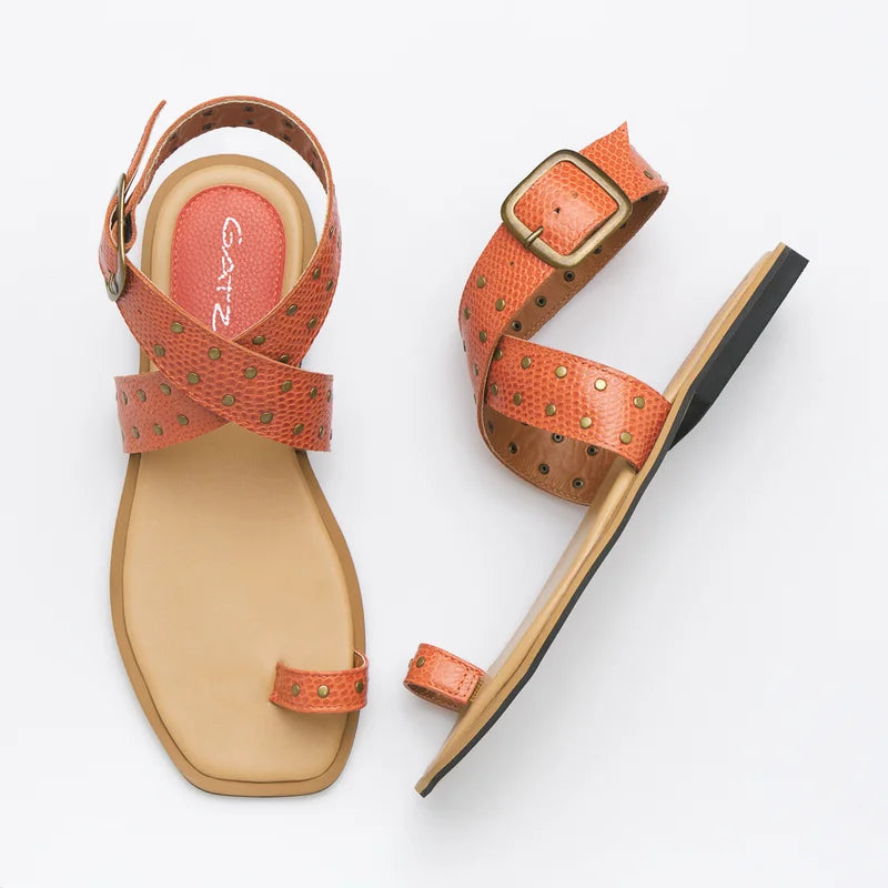 Lívia Flat Sandal - Orange