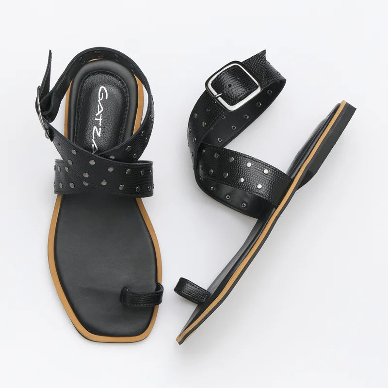 Lívia Flat Sandal - Black
