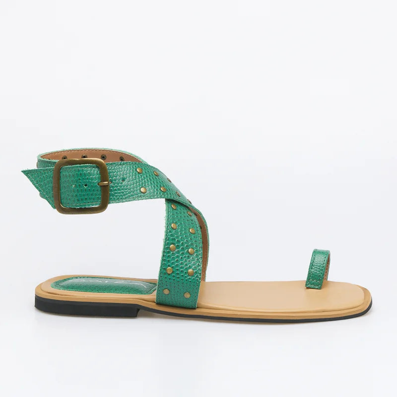 Lívia Flat Sandal - Green