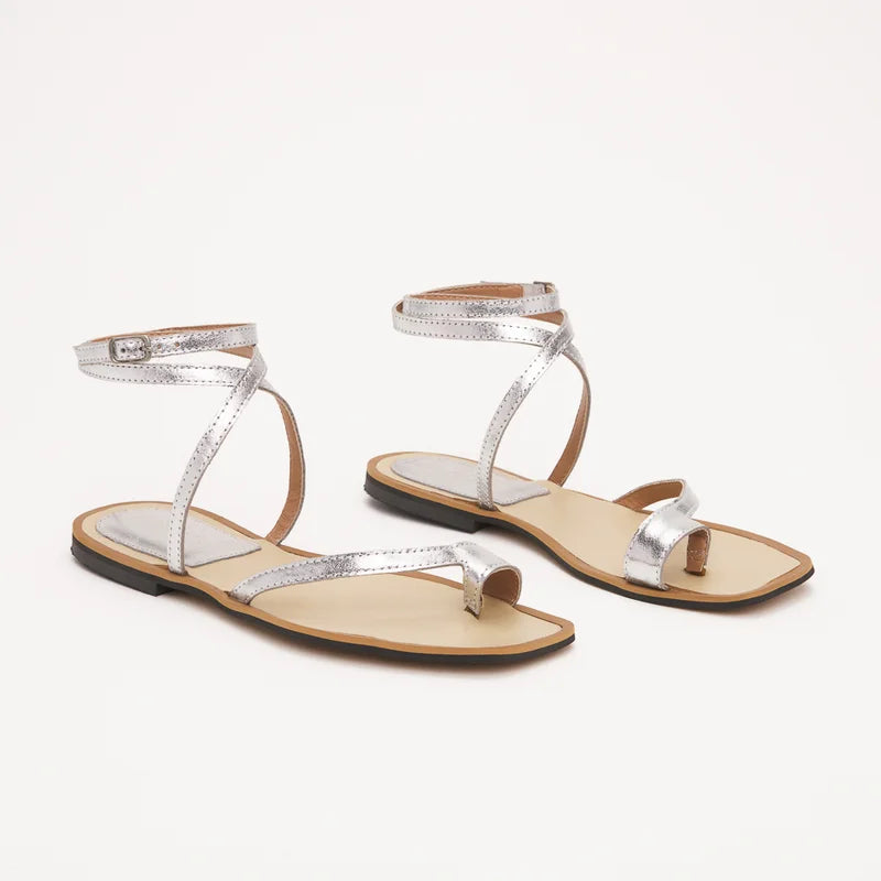 Luna Flat Sandal - Silver