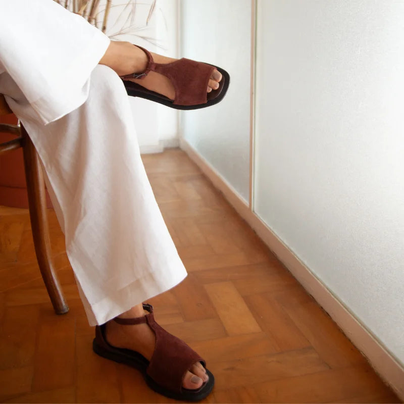 Selena Flat Sandal - Brown