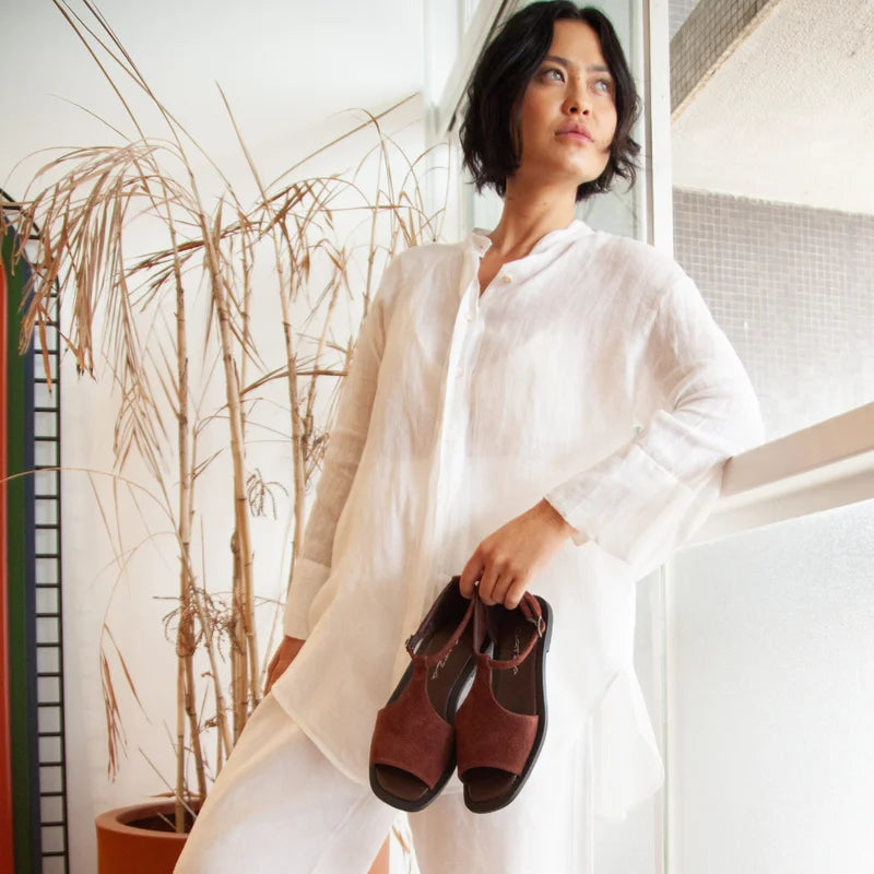 Selena Flat Sandal - Brown