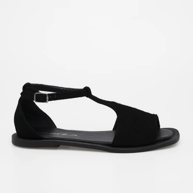 Selena Flat Sandal - Black