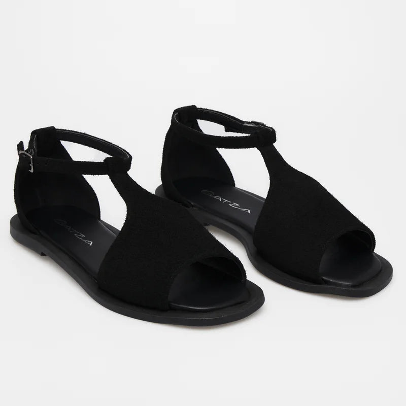 Selena Flat Sandal - Black