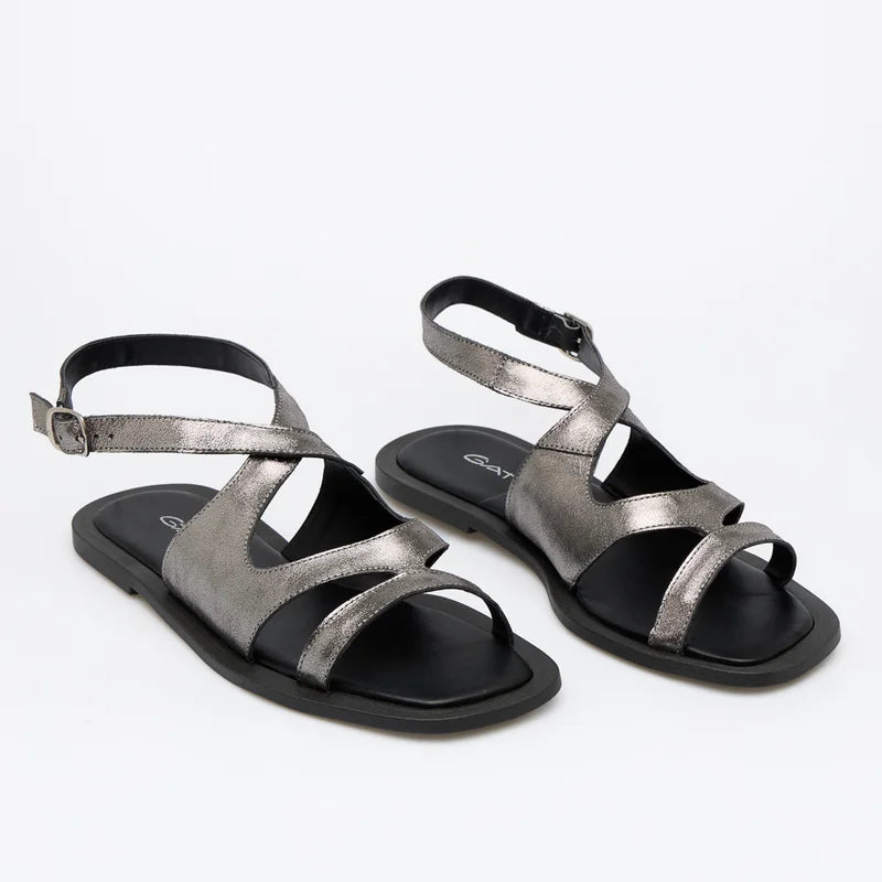 Serena Silver Flat Sandal