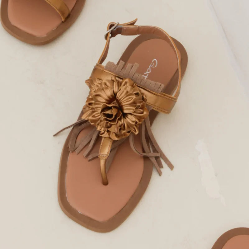 Lumine Leather Flat Sandal - Siena