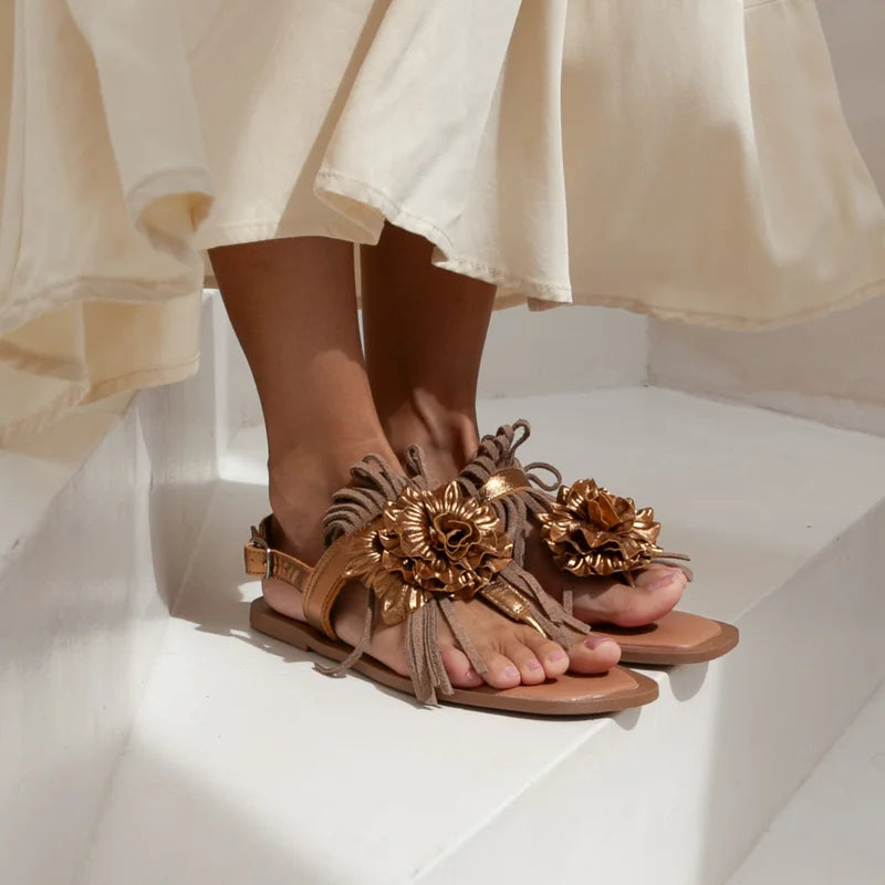 Lumine Leather Flat Sandal - Siena
