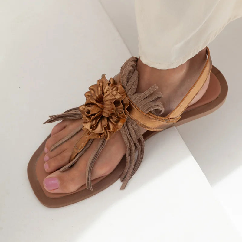 Lumine Leather Flat Sandal - Siena