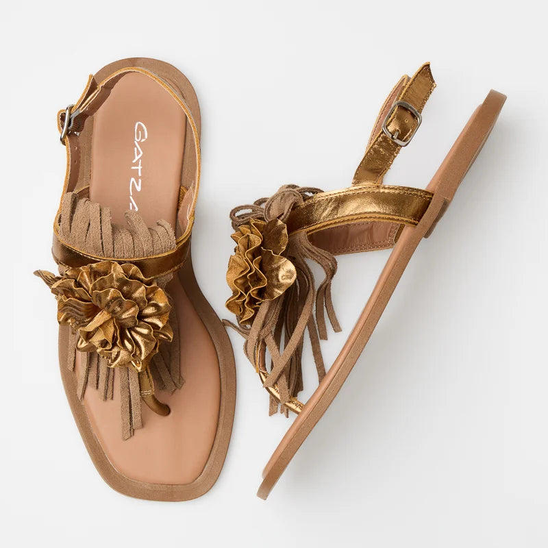 Lumine Leather Flat Sandal - Siena