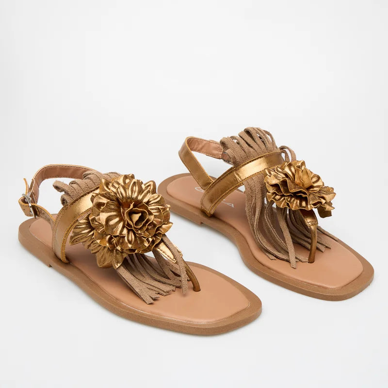 Lumine Leather Flat Sandal - Siena