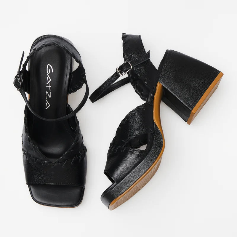 Amantra Leather Sandal - Black