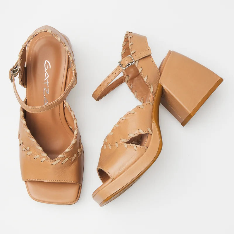 Amantra Leather Sandal - Beige