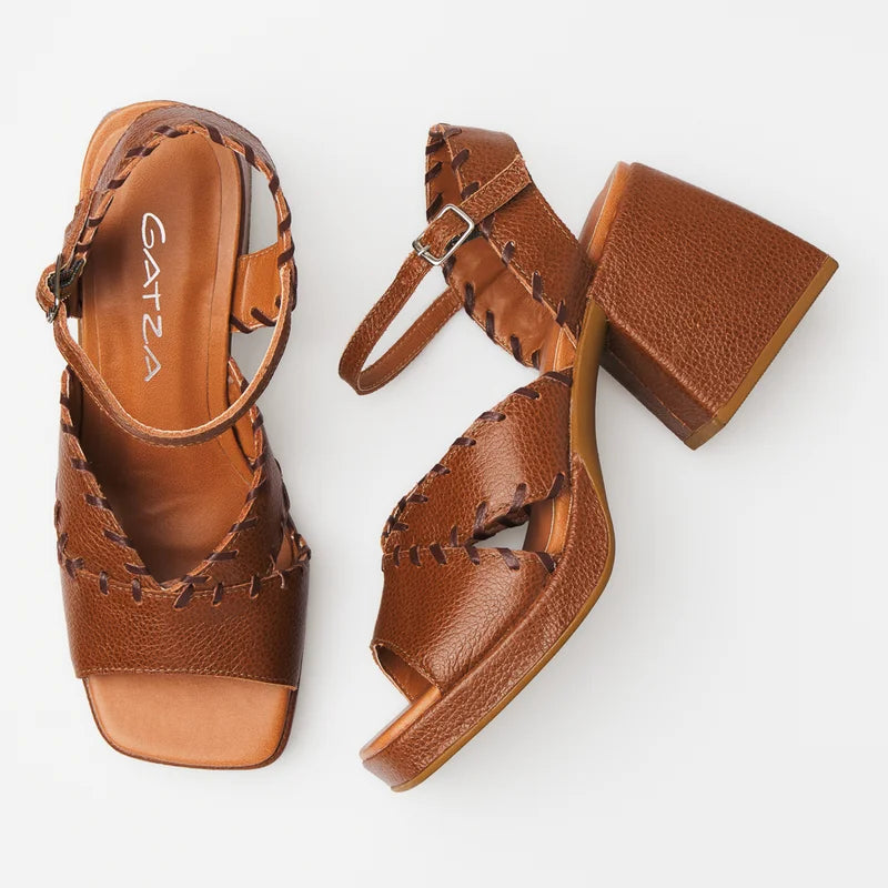 Amantra Leather Sandal - Caramel
