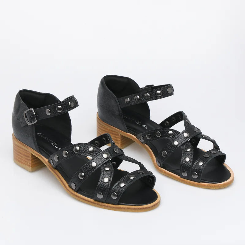 Brigitte Leather Sandal - Black