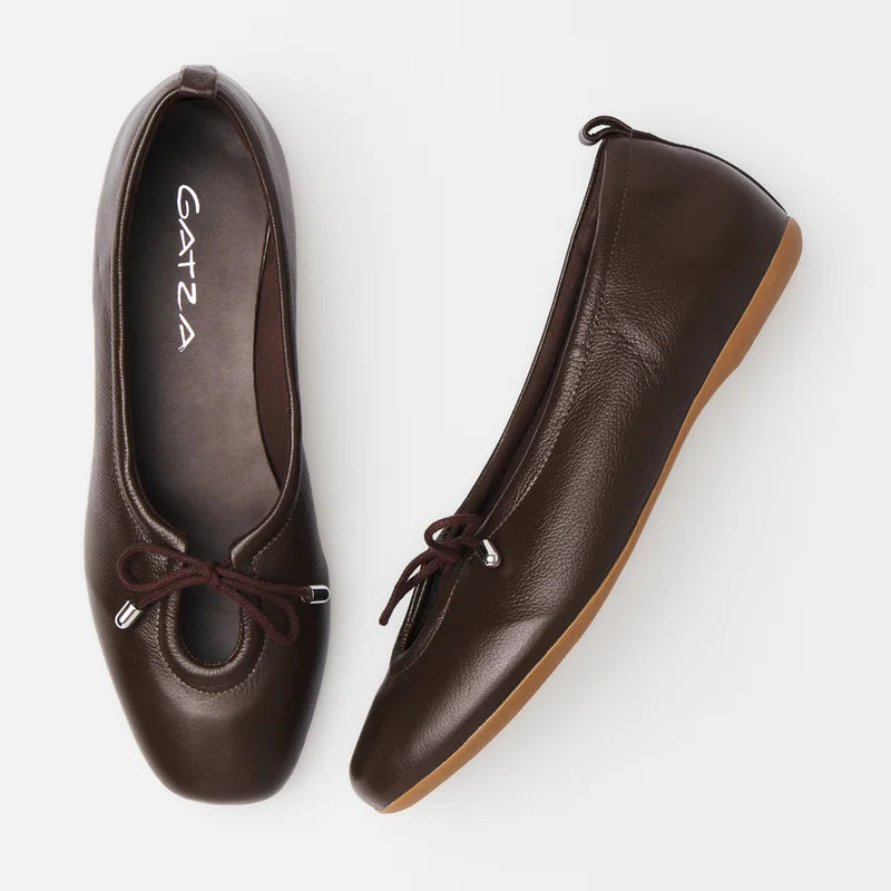 Amarril Leather Flat - Coffee