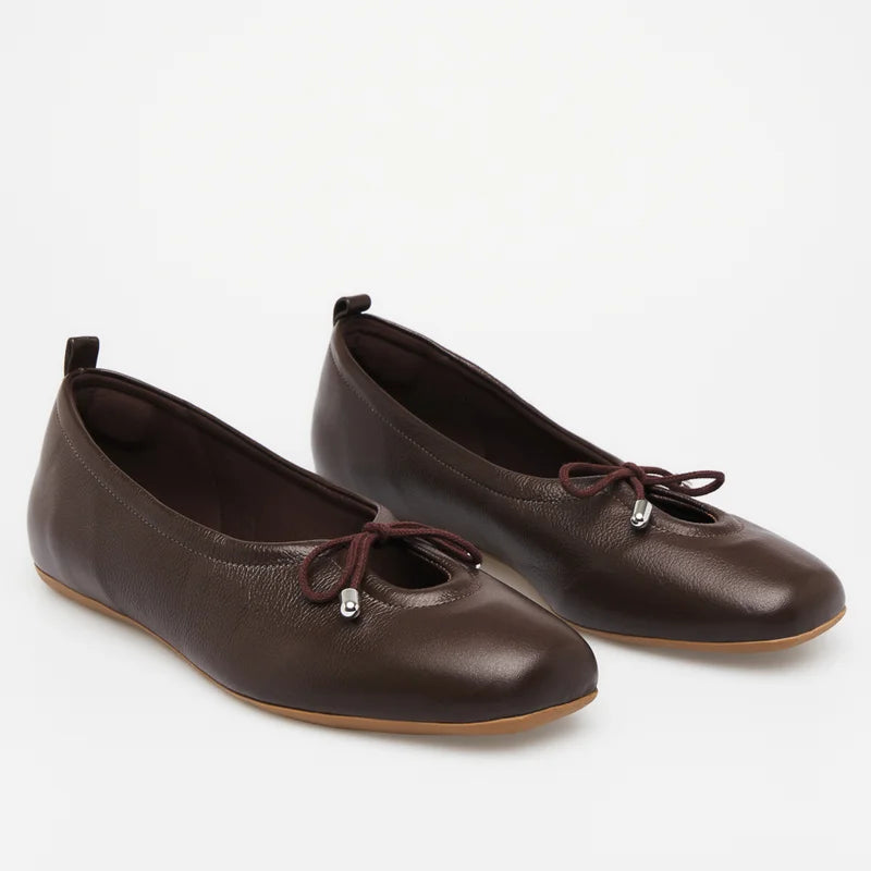 Amarril Leather Flat - Coffee