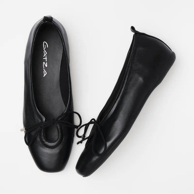 Amarril Leather Flat - Black