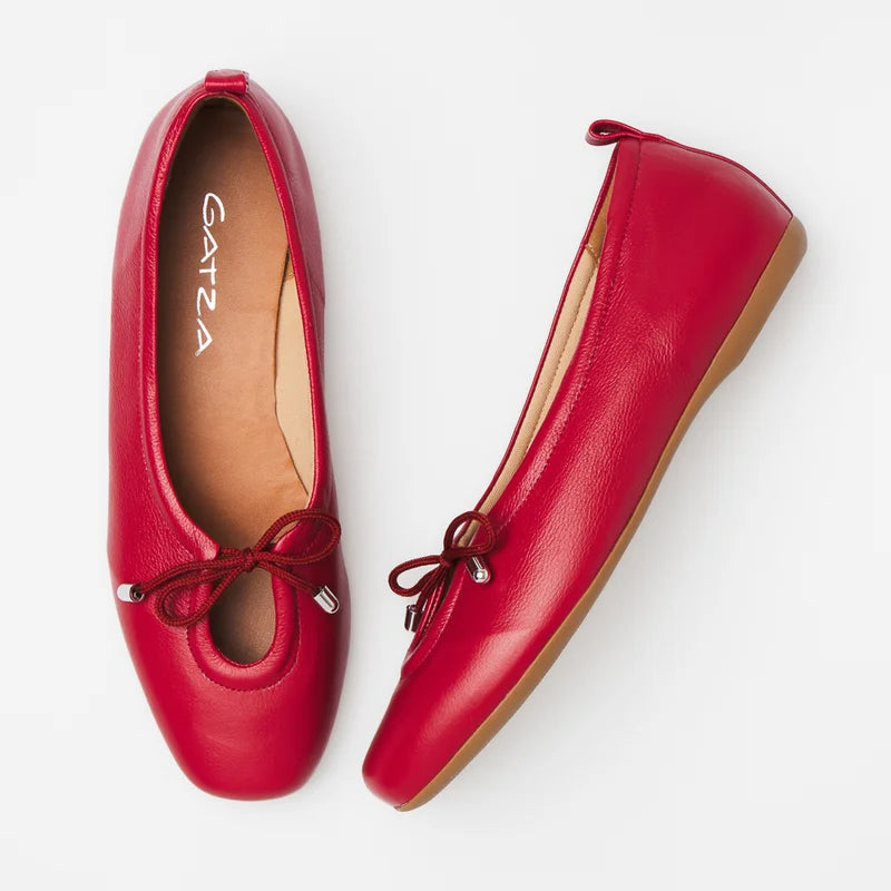 Amarril Leather Flat - Red