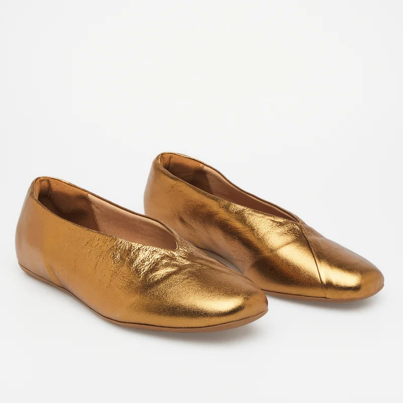 Envelope Leather Flat - Gold
