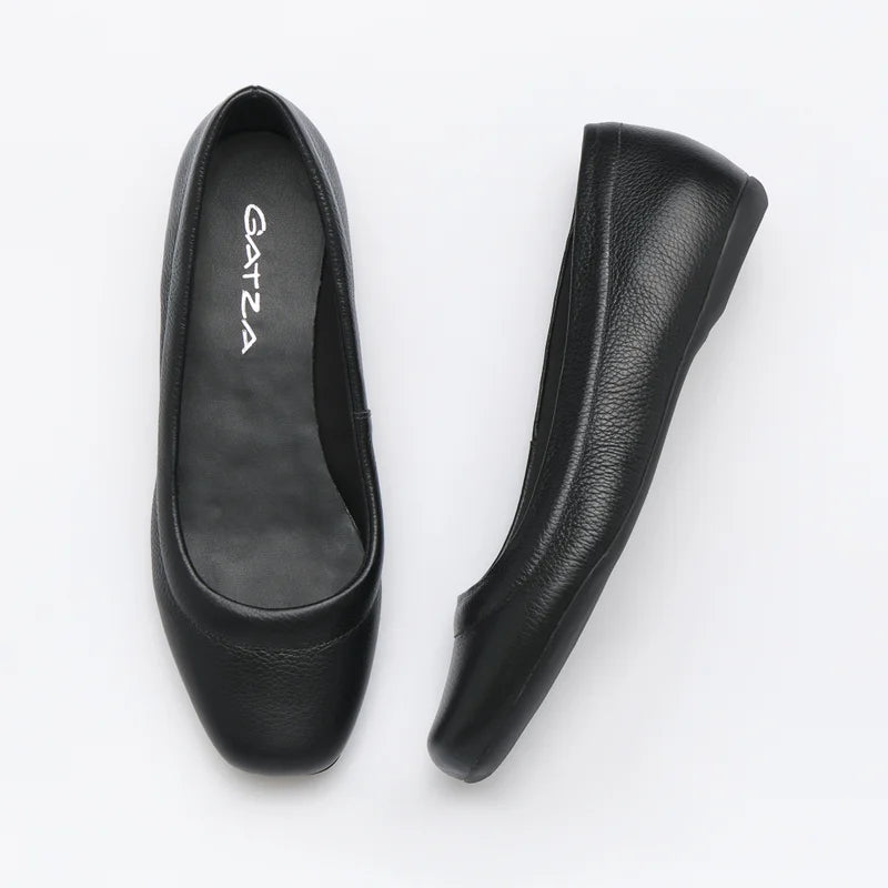 Relevo Leather Flat - Black