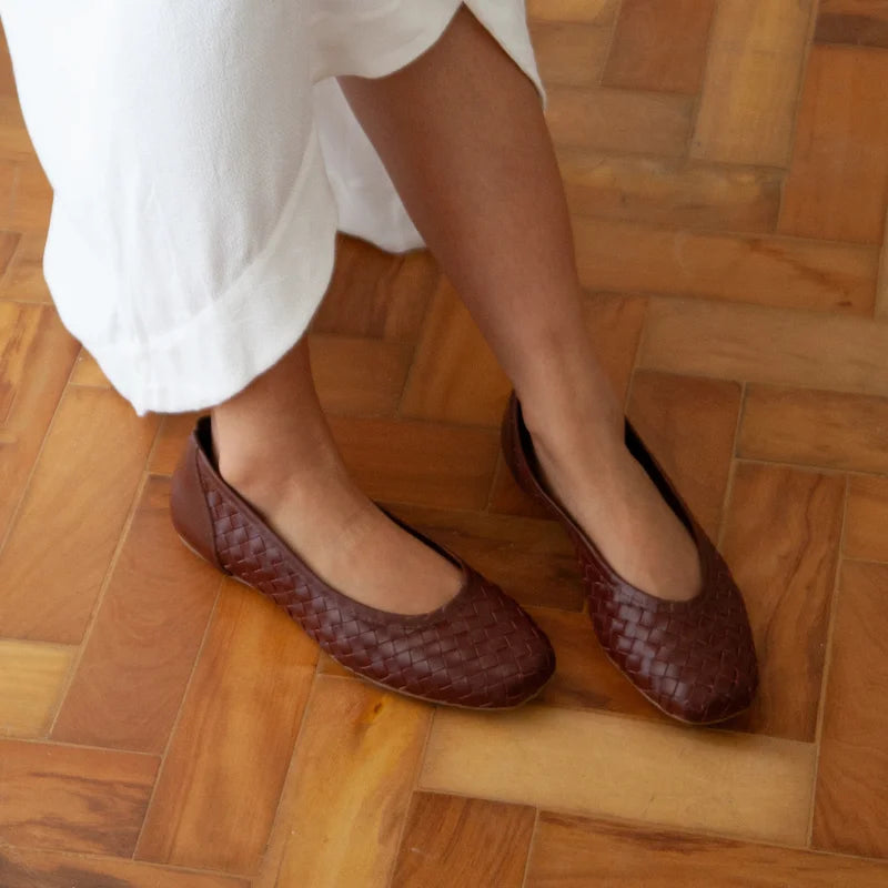 Tressê Leather Flat - Burgundy