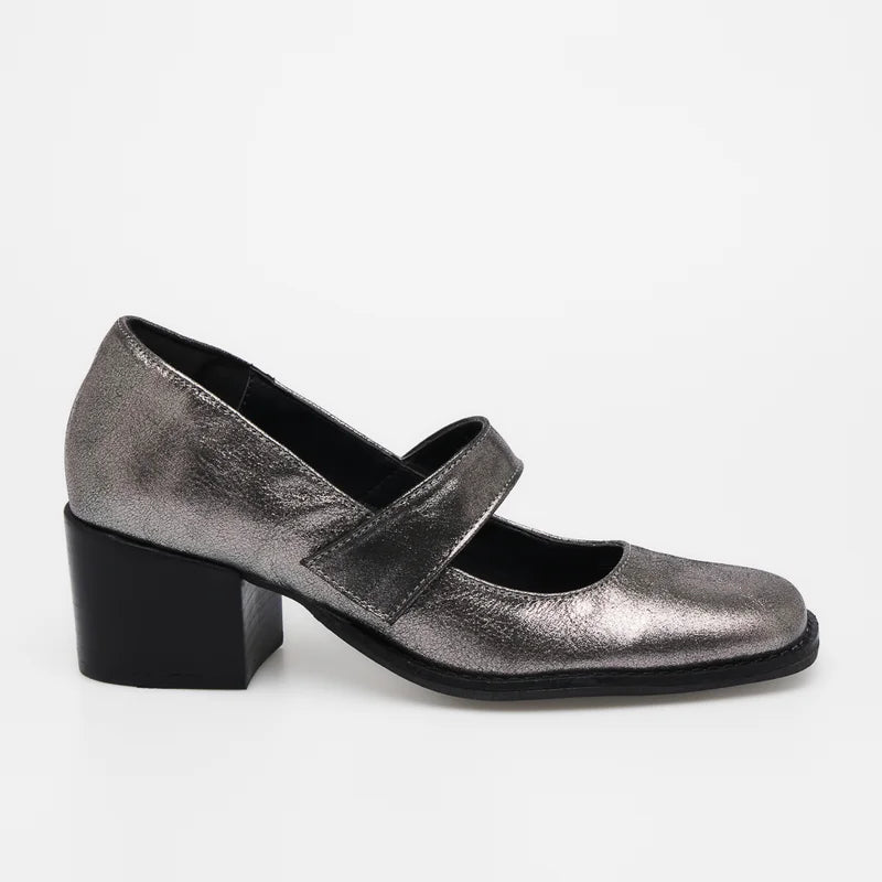 Noémie Leather Shoes - Silver