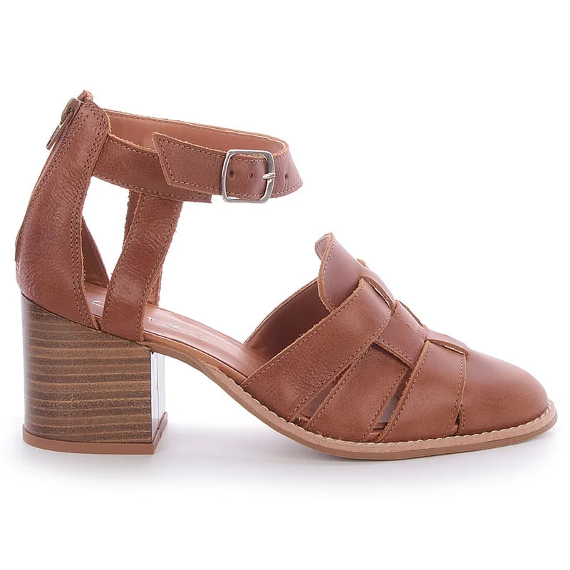 Dária Caramel Leather Ankle Boots