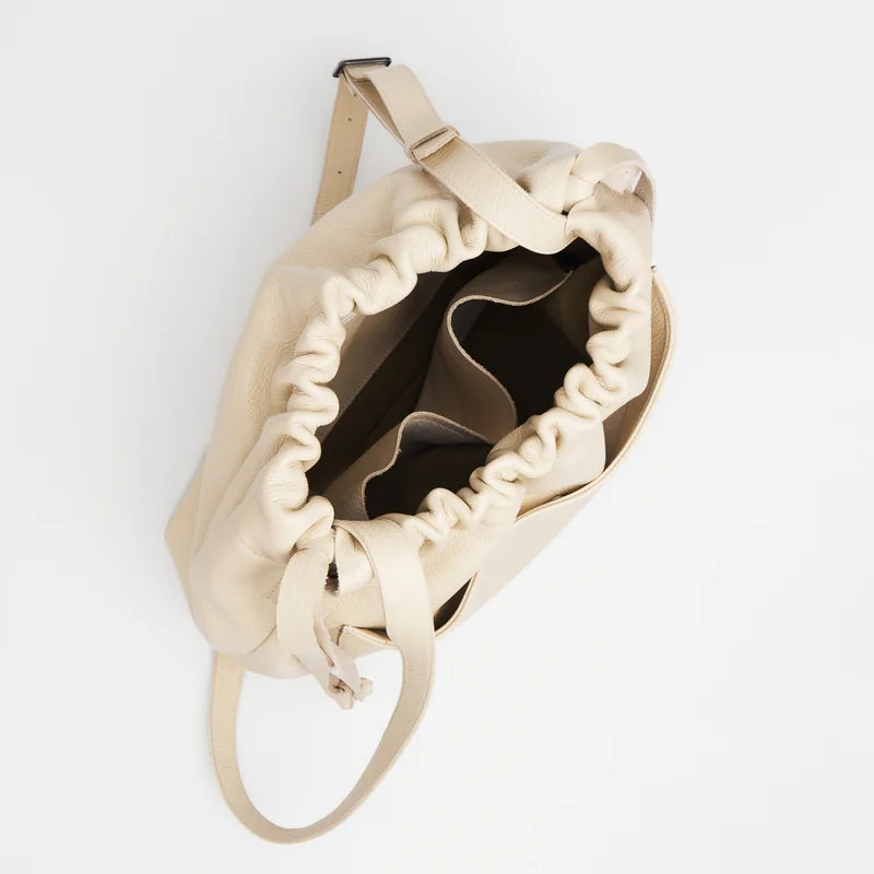 Leather Bucket Bag - Off White