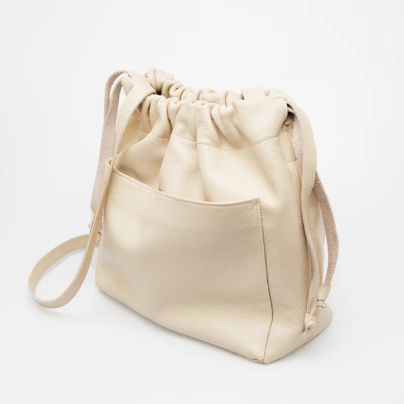 Leather Bucket Bag - Off White