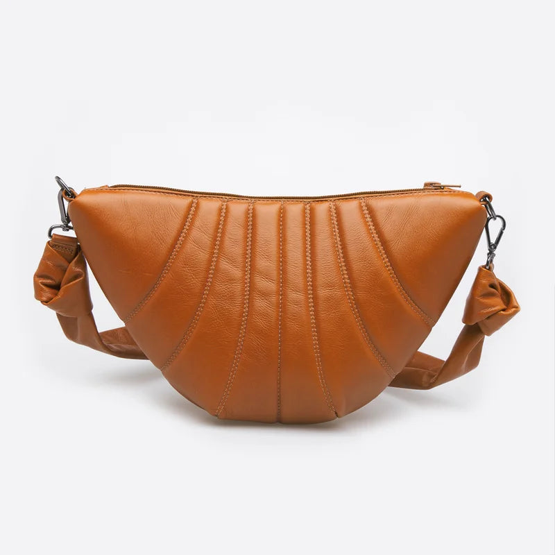 Leather Concha Bag - Caramel