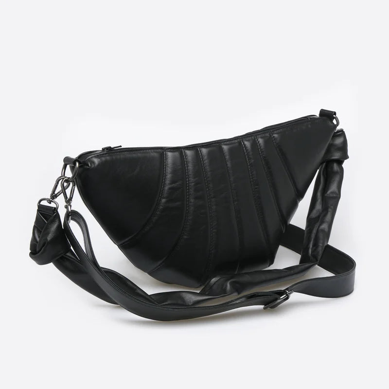 Leather Concha Bag - Black